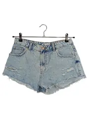 Vorschaubild 1 von Damen Jeans Shorts Gr. 38 Blau Casual Distressed Fransen