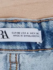Vorschaubild 5 von Damen Jeans Shorts Gr. 38 Blau Casual Distressed Fransen