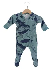 Vorschaubild 1 von Baby Strampler Einteiler Wal Motiv Gr. 62/68 Türkis Bio