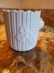 Vorschaubild 5 von Kaiser Blumen Relief Übertopf Porzellan Klassisch Weiß Zylindrisch 23cm