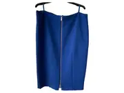 Vorschaubild 2 von Damen Bleistiftrock Gr. 40 Blau Business Elegant Midi