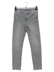 Vorschaubild 1 von Kinder High Waist Jeans Gr. 140 Grau Stretch Denim Hose