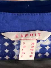 Vorschaubild 3 von Damen Bluse Gr. 36 S Blau Weiß Punkte Muster Langarm Viskose