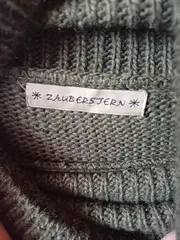 Vorschaubild 3 von Damen Pullover Gr. 40/L Grün Sterne Rollkragen Casual Strick