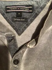 Vorschaubild 2 von Langarmshirt Henley Herren Gr. M Grau Baumwolle Garment Dyed