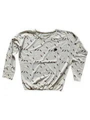 Vorschaubild 2 von Damen Langarmshirt Vogel Tiermotiv Beige Gr. 40 L Casual Baumwolle