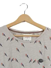 Vorschaubild 3 von Damen Langarmshirt Vogel Tiermotiv Beige Gr. 40 L Casual Baumwolle