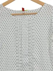 Vorschaubild 3 von Damen Bluse Gr. 38 Weiß Sterne Muster Kurzarm Casual