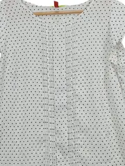 Vorschaubild 2 von Damen Bluse Gr. 38 Weiß Sterne Muster Kurzarm Casual