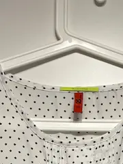 Vorschaubild 5 von Damen Bluse Gr. 38 Weiß Sterne Muster Kurzarm Casual