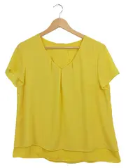 Vorschaubild 1 von Damen Bluse Gelb Gr. 40/L Kurzarm Casual