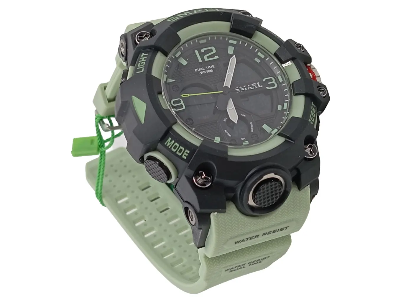 SMAEL Herren Sportuhr Outdoor Armbanduhr Grün Kunststoff Gummi