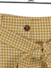 Vorschaubild 3 von karierte Shorts Damen Gr. 40 Gelb Casual Schleife