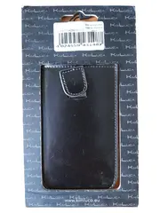 Vorschaubild 1 von KimLuca Leder Handyhülle iPhone 4 Schutzhülle Tasche Schwarz Klassisch