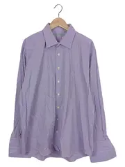 Vorschaubild 1 von Herren Business Hemd Lila Kariert Langarm Gr. 54/XXL Baumwolle