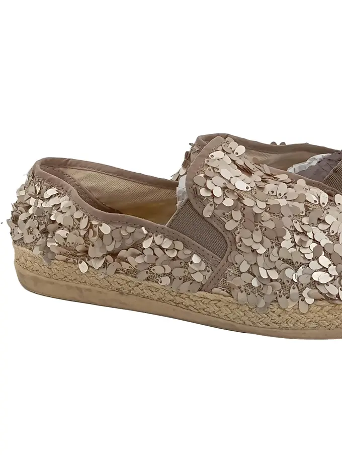 HELEN BILLKRANTZ Espadrille Damen Schuhe Pailletten Beige 42