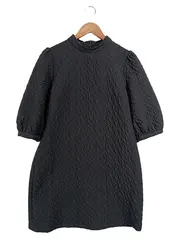 Vorschaubild 1 von Damen Freizeitkleid Gr. 42 Schwarz Casual Strukturmuster