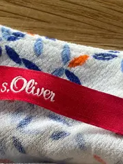 Vorschaubild 6 von Damen Bluse Gr. 34/XS Weiß Blau Orange Blumenmuster 3/4-Arm