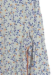 Vorschaubild 4 von Damen Bluse Gr. 34/XS Weiß Blau Orange Blumenmuster 3/4-Arm