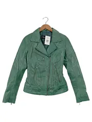 Vorschaubild 1 von Lederjacke Damen Grün Gr. 34 Modern Freizeit Langarm