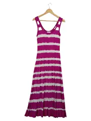 Vorschaubild 1 von Damen Maxikleid Pink Gestreift Gr. 34/XS Sommerkleid Casual