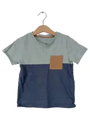 Vorschaubild 1 von Kinder T-Shirt Colorblock Brusttasche Gr. 110 Blau Grün