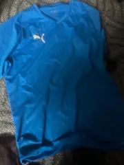 Vorschaubild 4 von Sport Shirt Herren Blau Gr. L Kurzarm V-Ausschnitt Logo