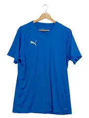 Vorschaubild 1 von Sport Shirt Herren Blau Gr. L Kurzarm V-Ausschnitt Logo