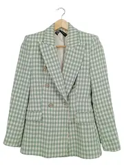 Vorschaubild 1 von Damen Blazer Grün Fischgrätenmuster Business 34;XS