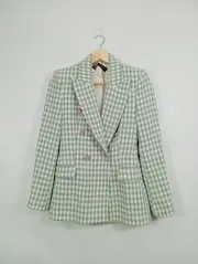 Vorschaubild 2 von Damen Blazer Grün Fischgrätenmuster Business 34;XS