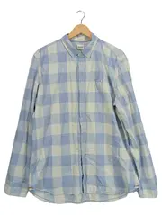 Vorschaubild 1 von Herren Freizeithemd Kariert Blau Weiß Gr. 44/XS Baumwolle