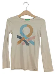 Vorschaubild 1 von Mädchen Langarmshirt Beige Gr. 122 Logo-Print
