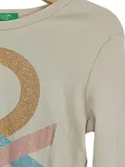 Vorschaubild 3 von Mädchen Langarmshirt Beige Gr. 122 Logo-Print