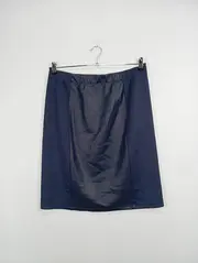 Vorschaubild 2 von Damen Bleistiftrock Blau Gr. 40/L Kunstleder Modern