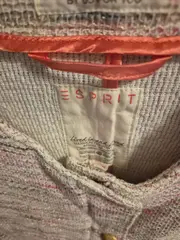 Vorschaubild 4 von Damen Strickjacke Bouclé Tweed Gr. 40 Beige Rosa Goldknöpfe