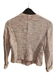 Vorschaubild 3 von Damen Strickjacke Bouclé Tweed Gr. 40 Beige Rosa Goldknöpfe