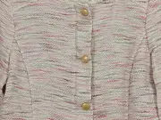 Vorschaubild 5 von Damen Strickjacke Bouclé Tweed Gr. 40 Beige Rosa Goldknöpfe