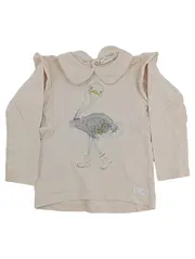 Vorschaubild 1 von En Fant Langarmshirt Mädchen Gr. 92 Beige Strauß Vogel Rüschen