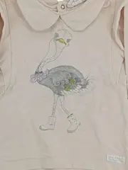 Vorschaubild 2 von En Fant Langarmshirt Mädchen Gr. 92 Beige Strauß Vogel Rüschen