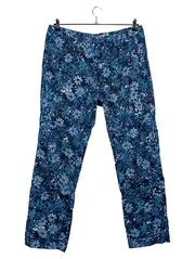 Vorschaubild 1 von Stoffhose Damen Gr. 40/L Blau Blumenmuster Viskose