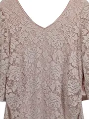 Vorschaubild 3 von Be Mammy Damen Spitzenkleid Festlich Rosa Gr. XL Elegant Schleife