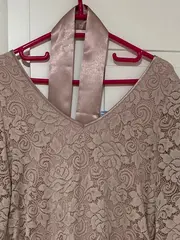 Vorschaubild 7 von Be Mammy Damen Spitzenkleid Festlich Rosa Gr. XL Elegant Schleife