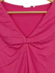 Vorschaubild 3 von Damen T-Shirt Gr. 36 Pink Casual Lyocell V-Ausschnitt