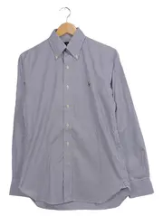 Vorschaubild 1 von Herren Business Hemd Gestreift Blau Gr. 37 Langarm Baumwolle