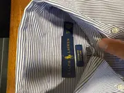 Vorschaubild 6 von Herren Business Hemd Gestreift Blau Gr. 37 Langarm Baumwolle