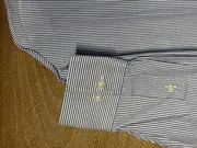 Vorschaubild 4 von Herren Business Hemd Gestreift Blau Gr. 37 Langarm Baumwolle