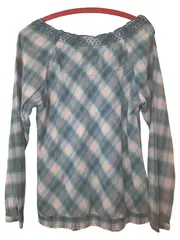 Vorschaubild 2 von Damen Trachtenhemd Karo Blau Gr. 38/M Baumwolle Casual