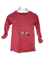 Vorschaubild 1 von Mädchen Langarmshirt Katze Rosa Gr. 92 Kinder Shirt