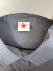 Vorschaubild 5 von Hemdbluse Damen Grau Langarm Viskose Gr. 42/XL Casual Uni