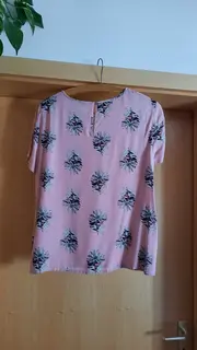 Vorschaubild 2 von Damen Bluse Rosa Gr. 36/S Florales Muster Kurzarm Casual